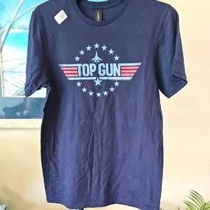 Top Gun Logo Gildan Softstyle Navy Blue T-Shirt NWT Small